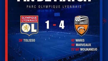 «Лорьян» сенсационно разгромил «Лион», крупные победы «Бордо» и «Нанси», и другие результаты 32-го тура Лиги 1
