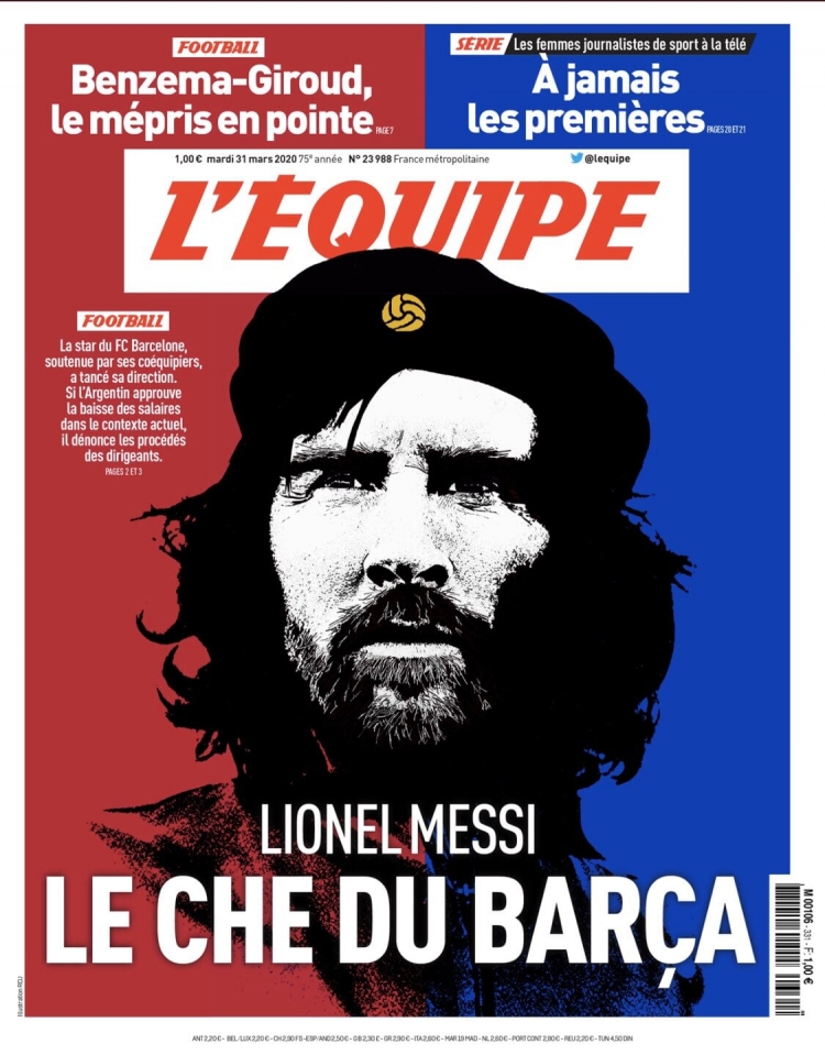 Барселонский Че: L’Equipe поместила Месси в образе Че Гевары. Фото